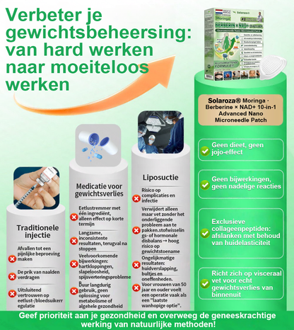 [Officiële Flagship Store]🌲| Solaroza® Moringa · Berberine × NAD+ 10-in-1 Geavanceerde Nano Micronaald Patch 🇳🇱 | Ondersteund door wetenschap | 10-in-1 formule | Resultaten binnen 7 dagen ⏳