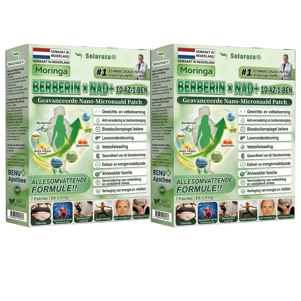 Officiële winkel | 🧑‍⚕️🩺 Solaroza® Moringa · Berberine × NAD+ 10-in-1 Geavanceerde Nano Microneedle Patch — Eenmaal daags, zichtbare resultaten in 7 dagen ⏰